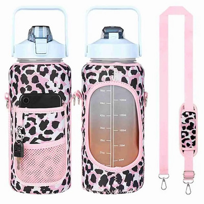 Fashion Half Gallon Θήκη για μπουκάλι νερού Μανίκι αθλητικής μόνωσης Καλύμματα μπουκαλιών νερού Θήκη με ιμάντα θήκης κινητού τηλεφώνου Τσάντα μπουκαλιού