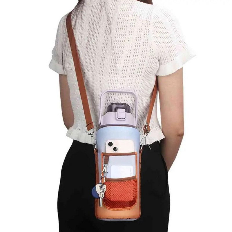 Fashion Half Gallon Θήκη για μπουκάλι νερού Μανίκι αθλητικής μόνωσης Καλύμματα μπουκαλιών νερού Θήκη με ιμάντα θήκης κινητού τηλεφώνου Τσάντα μπουκαλιού