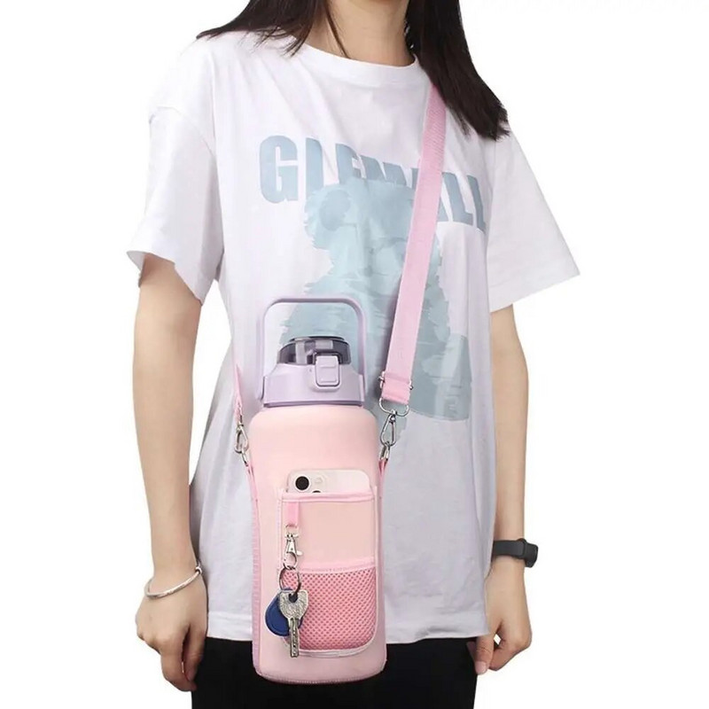 Fashion Half Gallon Θήκη για μπουκάλι νερού Μανίκι αθλητικής μόνωσης Καλύμματα μπουκαλιών νερού Θήκη με ιμάντα θήκης κινητού τηλεφώνου Τσάντα μπουκαλιού