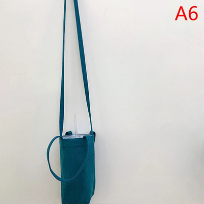 Reisi kaasaskantav veepudelikott Crossbody Lihtne ühevärviline tassikaitse, lõuendist kaitseümbris koos rihmapudelite hoidjaga