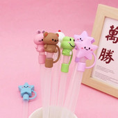 10 mm animacinių filmų silikoniniai šiaudeliai