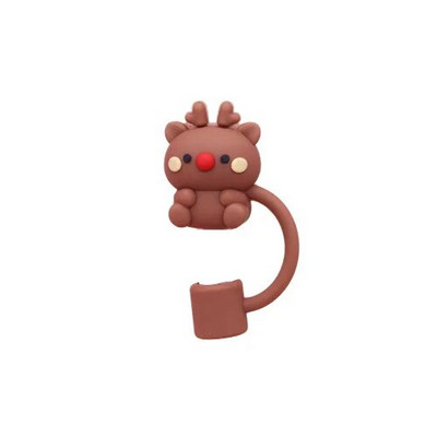 10 mm Kalėdų šiaudų dangtelio dangtelis, atsparus dulkėms, daugkartinio naudojimo šiaudų antgaliai Stanley puodelio šiaudų antgalio dangteliai, suderinami su 30 ir 40 uncijų talpos stikline