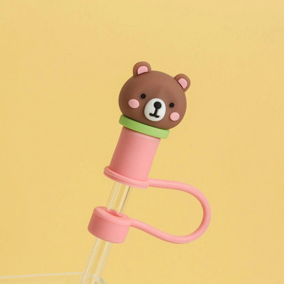 Nova kreativna slamnata kapa Dodaci za slamnate šalice u stilu crtića Igračke Otporne na prašinu Dodaci za piće protiv prskanja