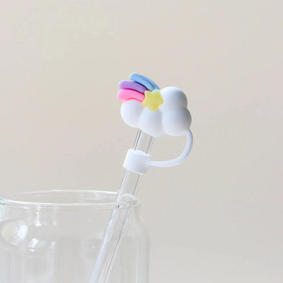 Nova kreativna slamnata kapa Dodaci za slamnate šalice u stilu crtića Igračke Otporne na prašinu Dodaci za piće protiv prskanja