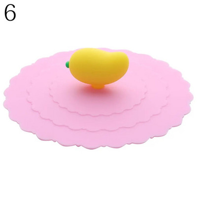 Χαριτωμένο κάλυμμα κυπέλλου σιλικόνης 10 cm Cartoon ανθεκτικό στη θερμότητα Σφραγισμένα καπάκια Καπάκι επαναχρησιμοποιήσιμο, ανθεκτικό στη σκόνη, κάλυμμα κυπέλλου