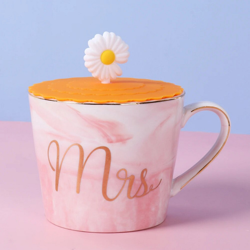 Χαριτωμένο κάλυμμα κυπέλλου σιλικόνης 10 cm Cartoon ανθεκτικό στη θερμότητα Σφραγισμένα καπάκια Καπάκι επαναχρησιμοποιήσιμο, ανθεκτικό στη σκόνη, κάλυμμα κυπέλλου