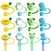 Νέο κάλυμμα καλαμιών επαναχρησιμοποιήσιμων καλαμιών με βύσμα σιλικόνης Cartoon Αεροστεγές, ανθεκτικό στη σκόνη, αδιάβροχο κάλυμμα από άχυρο