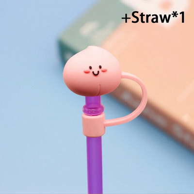 1 τεμ. Cartoon σιλικόνης συμβουλές από άχυρο Καπάκι σκόνης κατανάλωσης Πιτσιλίσματα Κάλυμμα Creative Cup Αξεσουάρ Εργαλεία σφράγισης με άχυρο 6-8 mm