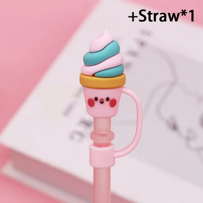 1 τεμ. Cartoon σιλικόνης συμβουλές από άχυρο Καπάκι σκόνης κατανάλωσης Πιτσιλίσματα Κάλυμμα Creative Cup Αξεσουάρ Εργαλεία σφράγισης με άχυρο 6-8 mm