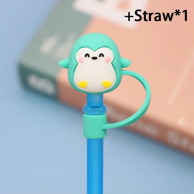 1 τεμ. Cartoon σιλικόνης συμβουλές από άχυρο Καπάκι σκόνης κατανάλωσης Πιτσιλίσματα Κάλυμμα Creative Cup Αξεσουάρ Εργαλεία σφράγισης με άχυρο 6-8 mm