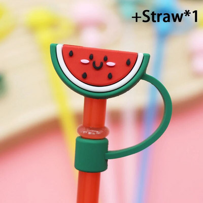 1 τεμ. Cartoon σιλικόνης συμβουλές από άχυρο Καπάκι σκόνης κατανάλωσης Πιτσιλίσματα Κάλυμμα Creative Cup Αξεσουάρ Εργαλεία σφράγισης με άχυρο 6-8 mm