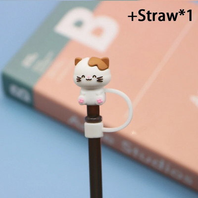 1 τεμ. Cartoon σιλικόνης συμβουλές από άχυρο Καπάκι σκόνης κατανάλωσης Πιτσιλίσματα Κάλυμμα Creative Cup Αξεσουάρ Εργαλεία σφράγισης με άχυρο 6-8 mm