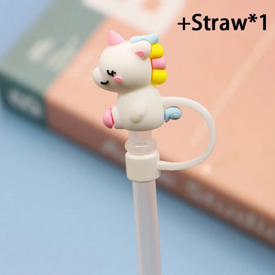 1 τεμ. Cartoon σιλικόνης συμβουλές από άχυρο Καπάκι σκόνης κατανάλωσης Πιτσιλίσματα Κάλυμμα Creative Cup Αξεσουάρ Εργαλεία σφράγισης με άχυρο 6-8 mm