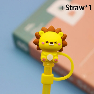 1 τεμ. Cartoon σιλικόνης συμβουλές από άχυρο Καπάκι σκόνης κατανάλωσης Πιτσιλίσματα Κάλυμμα Creative Cup Αξεσουάρ Εργαλεία σφράγισης με άχυρο 6-8 mm