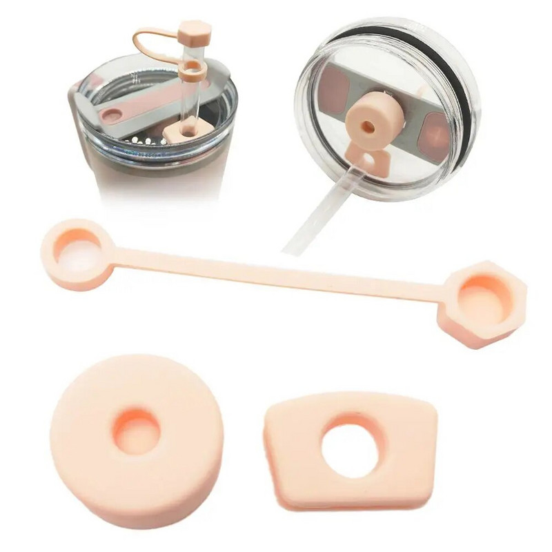 Skirta Stanley puodeliui 2.0 3/6 vnt puodelio šiaudinio dangtelio rinkinys Siurbimo vamzdžio puodelio dangteliai sandarinimo priedai Vandens puodelio perpildymo kamščio priedai