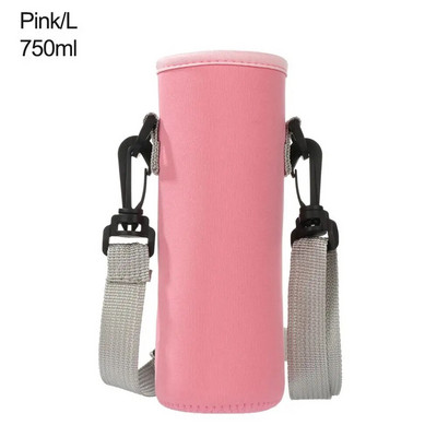 Vandens butelio dangtelio maišelis su dirželiu Neopreno vandens maišelio laikiklis pečių dirželis Juodas buteliuko nešiklis izoliacinis krepšys