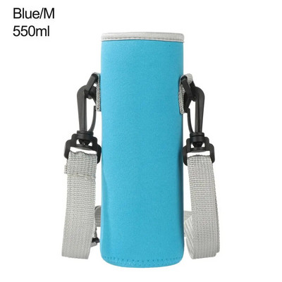 Vandens butelio dangtelio maišelis su dirželiu Neopreno vandens maišelio laikiklis pečių dirželis Juodas buteliuko nešiklis izoliacinis krepšys