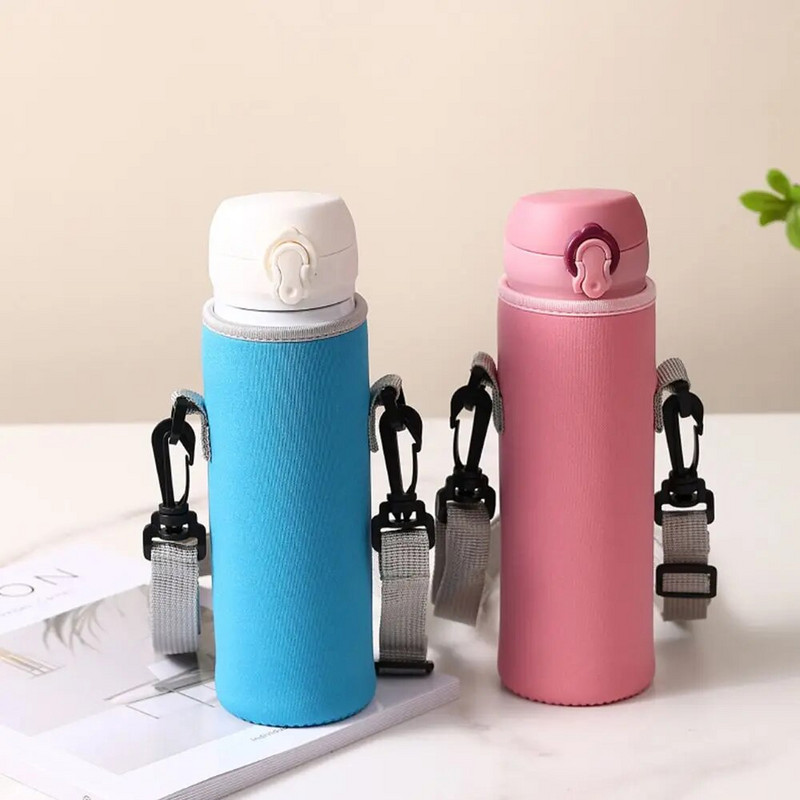 Vandens butelio dangtelio maišelis su dirželiu Neopreno vandens maišelio laikiklis pečių dirželis Juodas buteliuko nešiklis izoliacinis krepšys