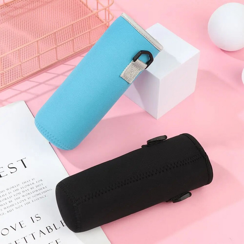 Vandens butelio dangtelio maišelis su dirželiu Neopreno vandens maišelio laikiklis pečių dirželis Juodas buteliuko nešiklis izoliacinis krepšys