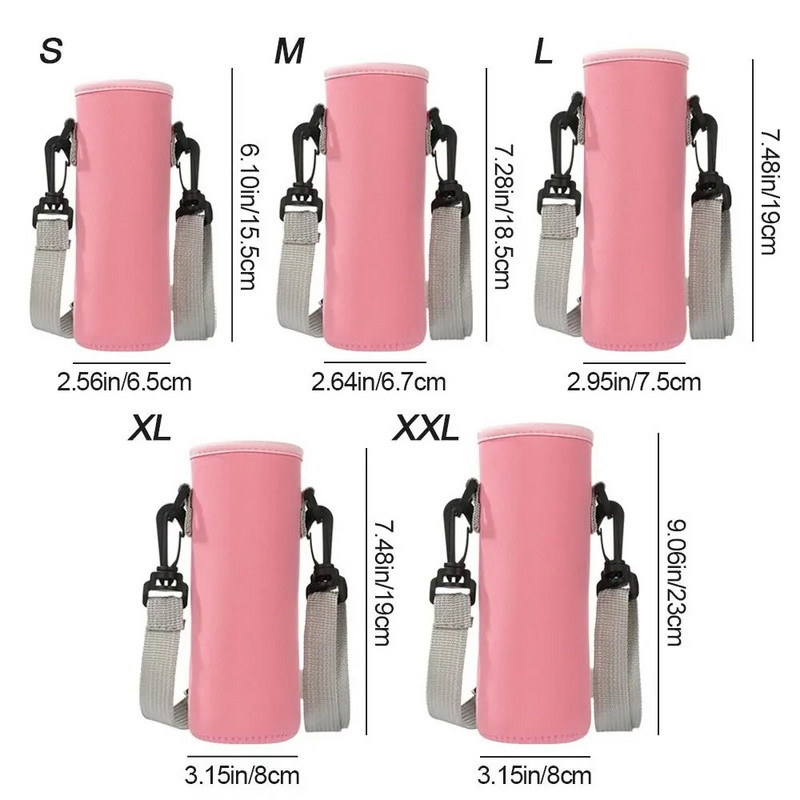 Vandens butelio dangtelio maišelis su dirželiu Neopreno vandens maišelio laikiklis pečių dirželis Juodas buteliuko nešiklis izoliacinis krepšys