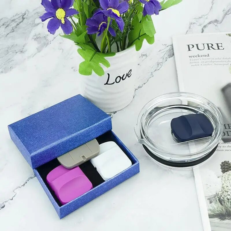 Magnetinio slankiklio pakaitinis purslų nepraleidžiantis magnetinis dangtelis, pakaitinis dangtelis, skaidrus krištolinis puodelis Magnetinis slankiklis YETI stiklinei