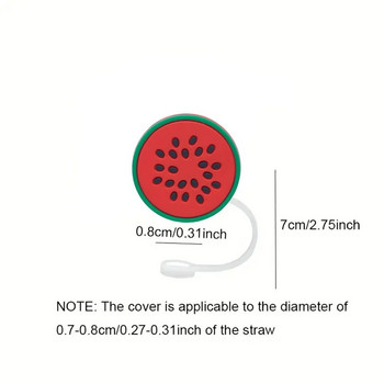 Симпатични плодове Силиконова сламка Накрайници Капачка за прах за пиене Капачка за многократна употреба Защита от пръски Капак Творчески аксесоари за чаша Инструменти за запечатване на сламка
