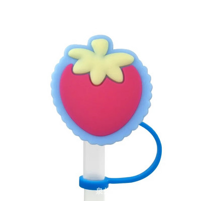 Mieli vaisiniai silikoniniai šiaudelių antgaliai Geriamasis dulkių dangtelis Daugkartinio naudojimo taškams atsparūs kamščiai Creative puodelio dangtelis Priedai šiaudelių sandarinimo įrankiai