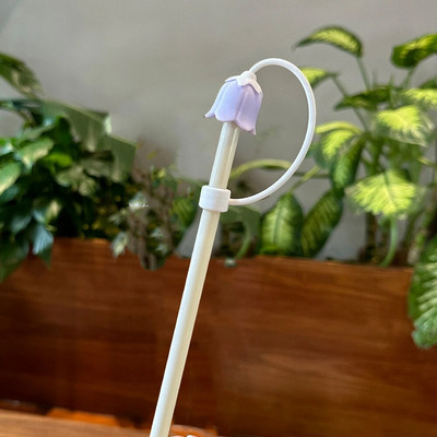 1vnt silikoninis šiaudų kištukas vandens stikliniam buteliui, gėlių forma, geriamasis dulkių dangtelis šiaudų antgaliai.