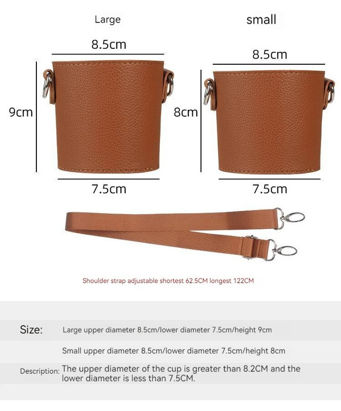 Nešiojamas kavos odinis puodelio laikiklis, lydimas pakuotės pieno arbatos puodelio juosta - kūno dirželis vandens puodelio maišelio apsauginis gėrimo dangtelis