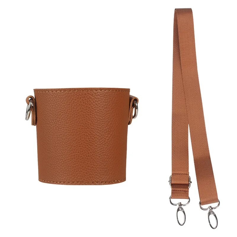 Nešiojamas kavos odinis puodelio laikiklis, lydimas pakuotės pieno arbatos puodelio juosta - kūno dirželis vandens puodelio maišelio apsauginis gėrimo dangtelis