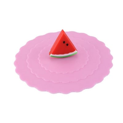 Mieli vaisiai puošia vandens geriamojo puodelio dangtelį silikoninis dubenėlio dangtelis puodelio sandarikliai stiklo skersmuo 10 cm