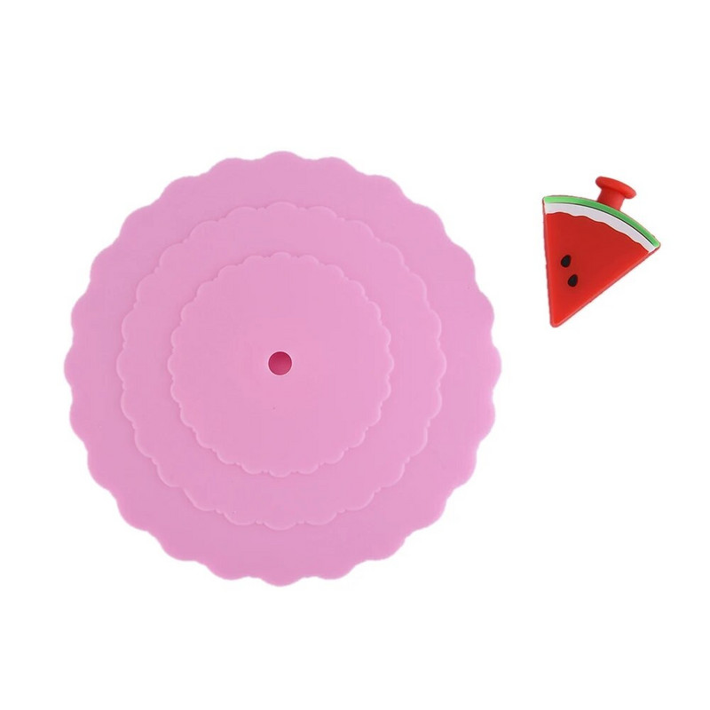 Mieli vaisiai puošia vandens geriamojo puodelio dangtelį silikoninis dubenėlio dangtelis puodelio sandarikliai stiklo skersmuo 10 cm