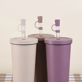 Silikoninis šiaudinis kištukas Mieli animacinių filmų kamšteliai dangtelis Daugkartinio naudojimo geriamųjų šiaudelių antgaliai dangteliai dulkėms atsparūs šiaudiniai kamščiai Creative puodelio priedai