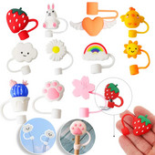 4/6/8 kom. Slatki slamnati vrhovi Poklopac protiv prašine za piće Silikonski čepovi otporni na prskanje Poklopac Kreativni poklopac slamnatog poklopca 6-8 mm Alati za brtvljenje slamčica