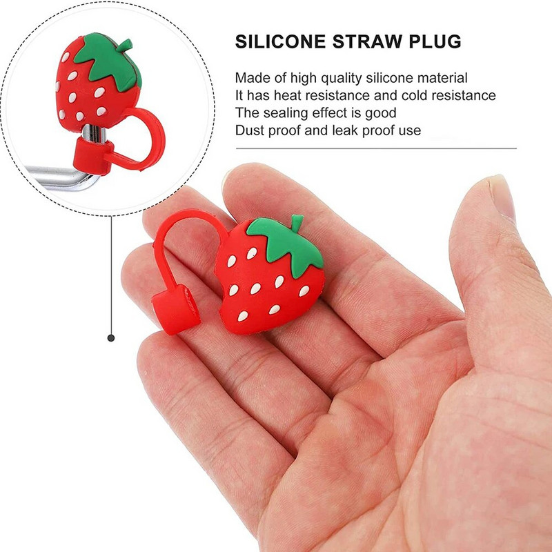 4/6/8 kom. Slatki slamnati vrhovi Poklopac protiv prašine za piće Silikonski čepovi otporni na prskanje Poklopac Kreativni poklopac slamnatog poklopca 6-8 mm Alati za brtvljenje slamčica