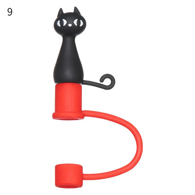 1vnt Creative silikoninis šiaudinis dangtelis nuo dulkių Daugkartinio naudojimo animacinių filmų nuo dulkių sandarus sandariklis, atsparus purslams šiaudeliais.