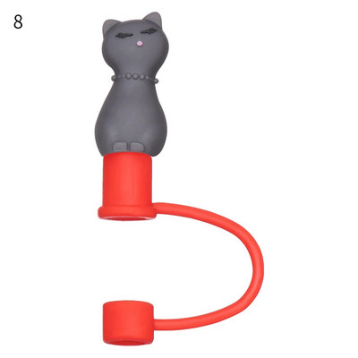 1vnt Creative silikoninis šiaudinis dangtelis nuo dulkių Daugkartinio naudojimo animacinių filmų nuo dulkių sandarus sandariklis, atsparus purslams šiaudeliais.