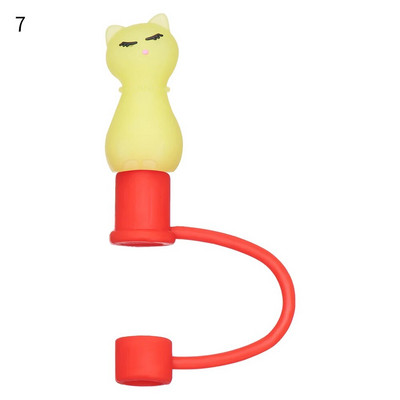 1vnt Creative silikoninis šiaudinis dangtelis nuo dulkių Daugkartinio naudojimo animacinių filmų nuo dulkių sandarus sandariklis, atsparus purslams šiaudeliais.