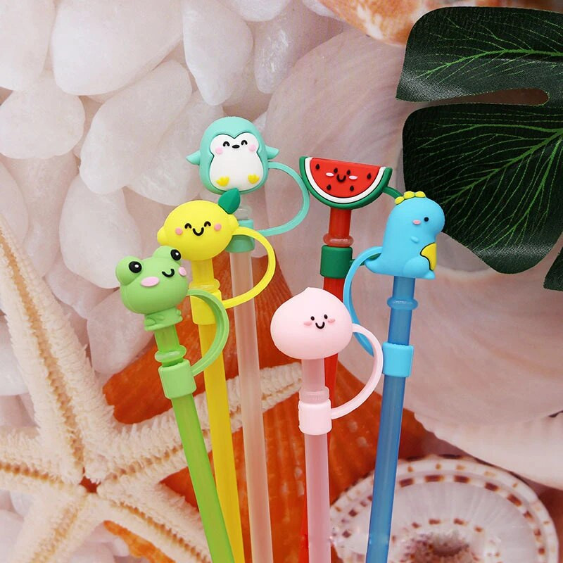 8 tk/partii kohta silikoonist õlekork Cartoon Animals, kaaned, kork trumlitopsi jaoks külmajoomiseks tolmukindel pistikukomplekt