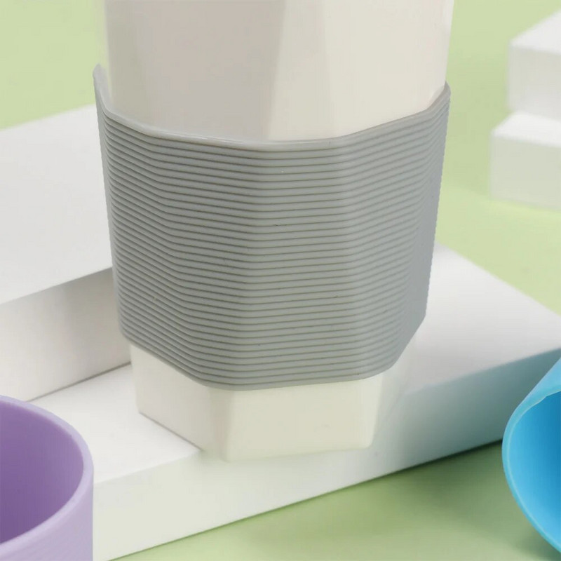 Silikoninis neslystantis puodelio rankovės stiklinis butelio dangtelis puodelis rankovės šilumą izoliuojantis buteliuko rankovės puodeliams keramikinis kavos puodelių įvyniojimas