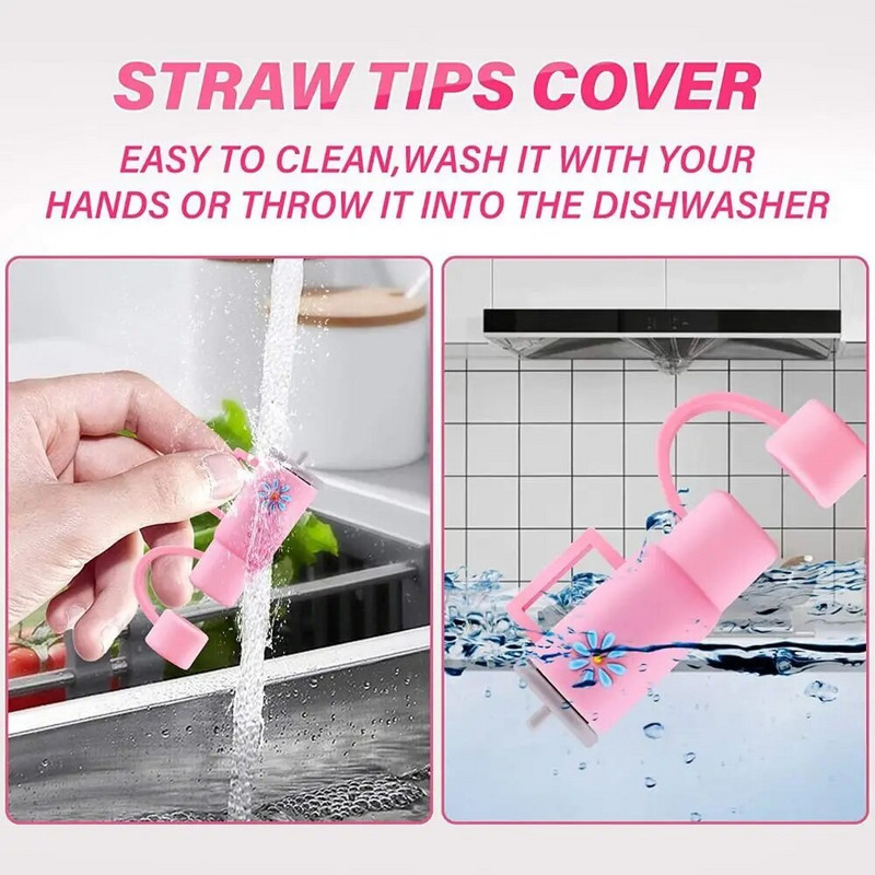 1kom silikonske navlake za slamke kompatibilne za Stanley Cup Poklopci za slamke za višekratnu upotrebu Utikač za slamke Kućna kuhinja Party