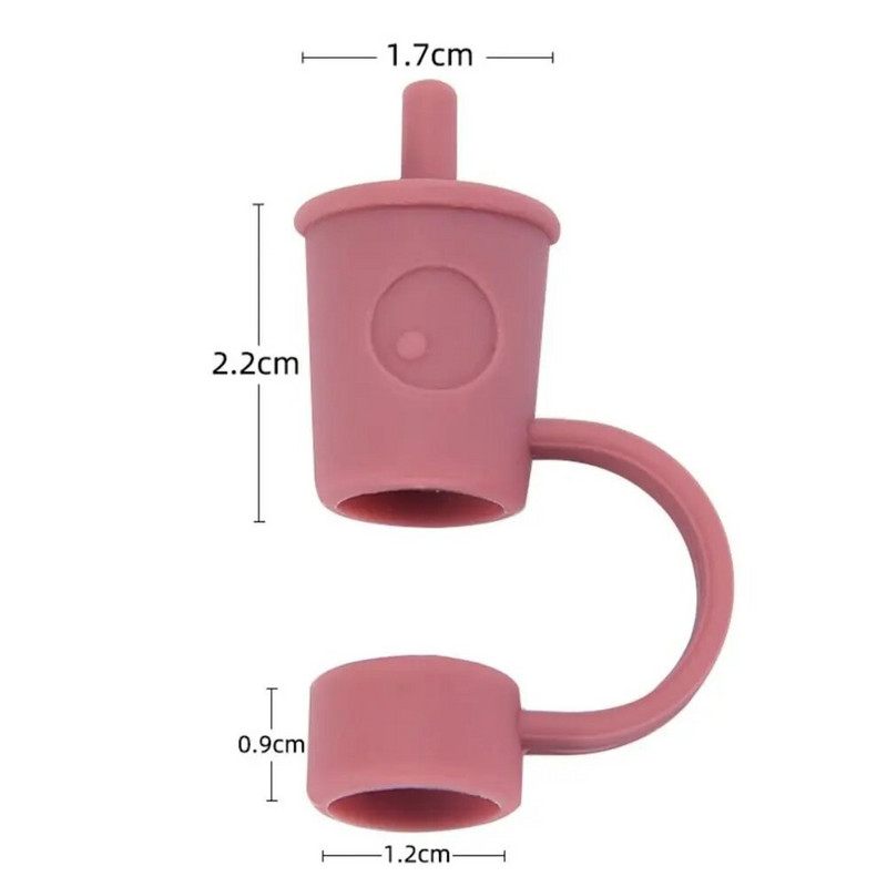 12 mm šiaudų silikono šiaudų antgalių dangtelis mielas daugkartinis geriamasis šiaudų antgalių dangtelis, dulkėms atsparus šiaudų kamštelis.