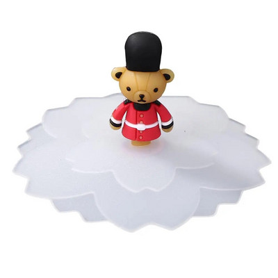 Prozirni silikonski poklopac za šalicu, otporan na toplinu, otporan na curenje, crtani poklopac, simpatičan, otporan na prašinu, poklopac za šalicu za višekratnu upotrebu, usisni poklopac