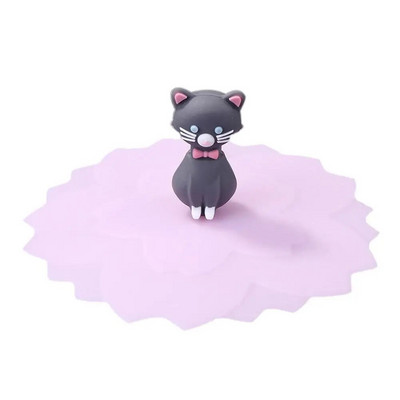 Prozirni silikonski poklopac za šalicu, otporan na toplinu, otporan na curenje, crtani poklopac, simpatičan, otporan na prašinu, poklopac za šalicu za višekratnu upotrebu, usisni poklopac