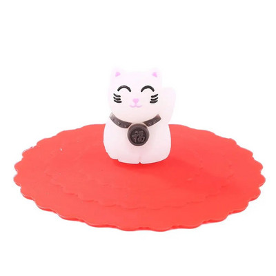 Prozirni silikonski poklopac za šalicu, otporan na toplinu, otporan na curenje, crtani poklopac, simpatičan, otporan na prašinu, poklopac za šalicu za višekratnu upotrebu, usisni poklopac