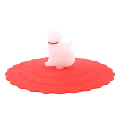 Prozirni silikonski poklopac za šalicu, otporan na toplinu, otporan na curenje, crtani poklopac, simpatičan, otporan na prašinu, poklopac za šalicu za višekratnu upotrebu, usisni poklopac