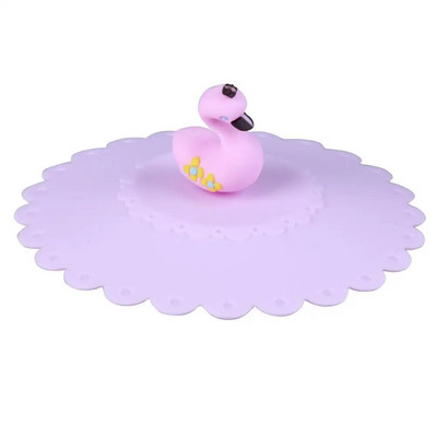 Prozirni silikonski poklopac za šalicu, otporan na toplinu, otporan na curenje, crtani poklopac, simpatičan, otporan na prašinu, poklopac za šalicu za višekratnu upotrebu, usisni poklopac