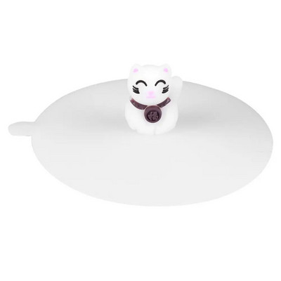 Prozirni silikonski poklopac za šalicu, otporan na toplinu, otporan na curenje, crtani poklopac, simpatičan, otporan na prašinu, poklopac za šalicu za višekratnu upotrebu, usisni poklopac