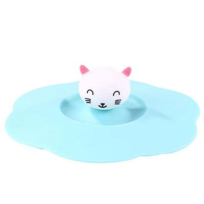 Prozirni silikonski poklopac za šalicu, otporan na toplinu, otporan na curenje, crtani poklopac, simpatičan, otporan na prašinu, poklopac za šalicu za višekratnu upotrebu, usisni poklopac