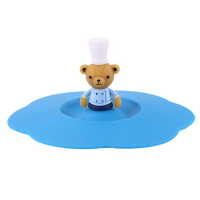 Prozirni silikonski poklopac za šalicu, otporan na toplinu, otporan na curenje, crtani poklopac, simpatičan, otporan na prašinu, poklopac za šalicu za višekratnu upotrebu, usisni poklopac